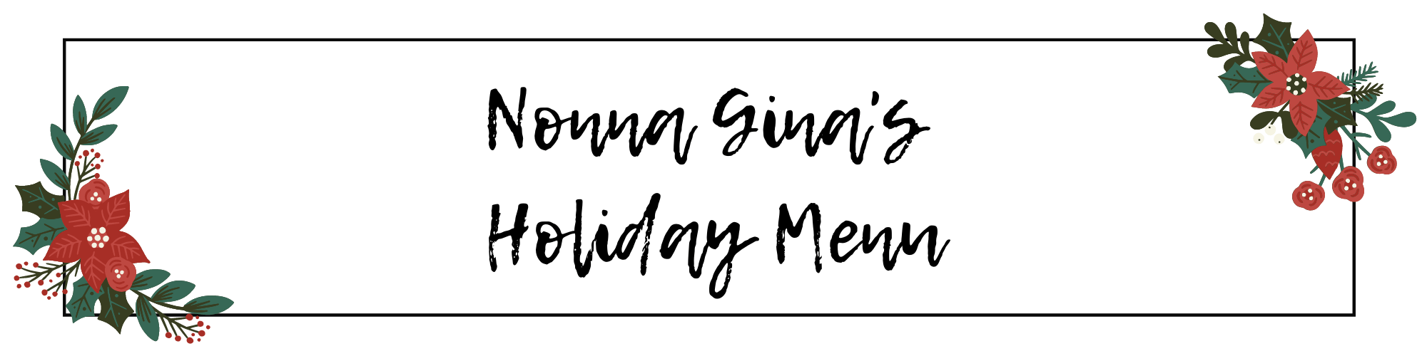 Nonna Gina's Holiday Menu